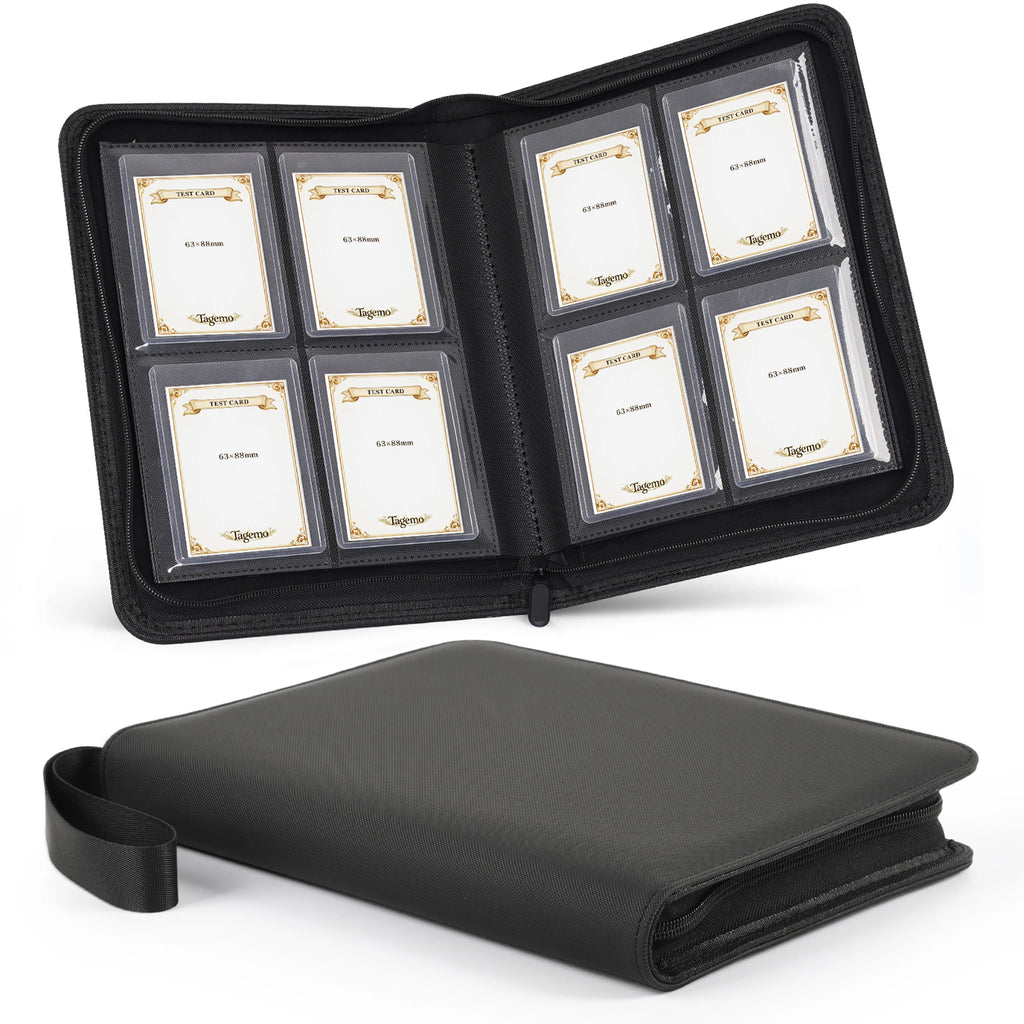 4-Pocket Top Loader Card Binder with Zipper – 128 Pockets | Tagemo