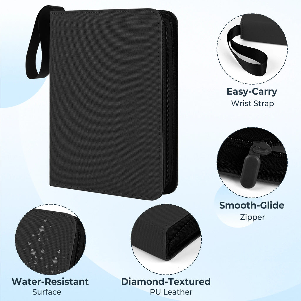 4-Pocket 3-Ring Card Binder with Zipper – 400 Pockets | Tagemo