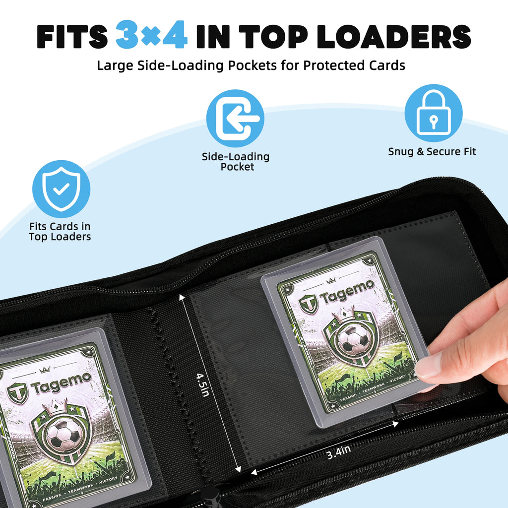 2-Pocket Top Loader Binder with Fixed Pages – 56 Pockets | Tagemo
