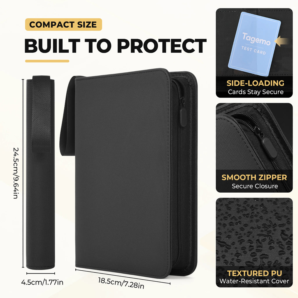 4-Pocket Mini Trading Card Binder with Fixed Pages – 160 Pockets | Tagemo