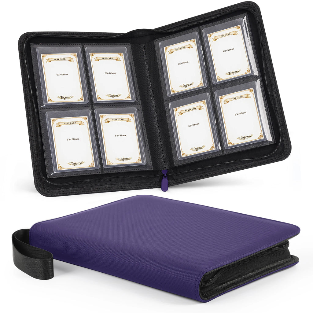 4-Pocket Top Loader Card Binder with Zipper – 128 Pockets | Tagemo