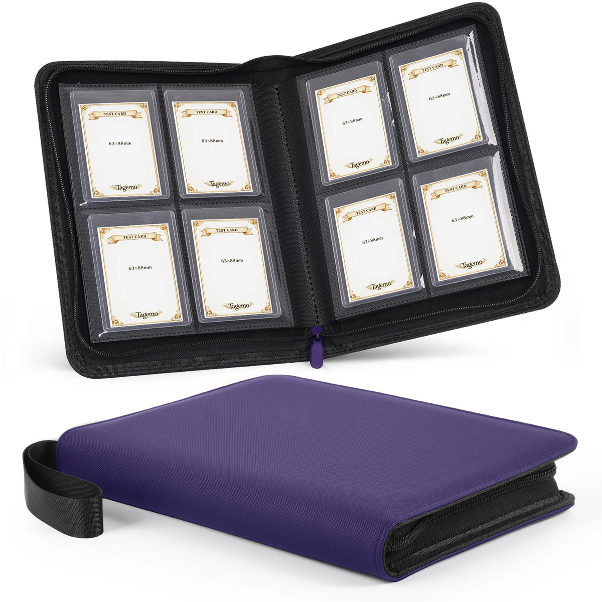 4-Pocket Top Loader Card Binder with Zipper – 128 Pockets | Tagemo