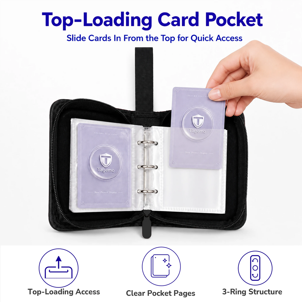 1-Pocket Mini Trading Card Ring Binder – 100 Pockets | Tagemo