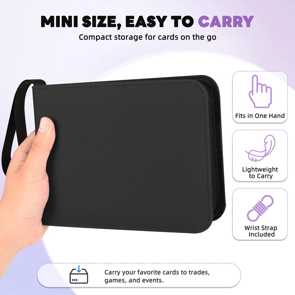 2-Pocket Mini Trading Card Binder with Fixed Pages – 80 Pockets | Tagemo