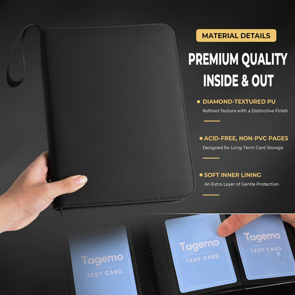 4-Pocket Mini Trading Card Binder with Fixed Pages – 160 Pockets | Tagemo