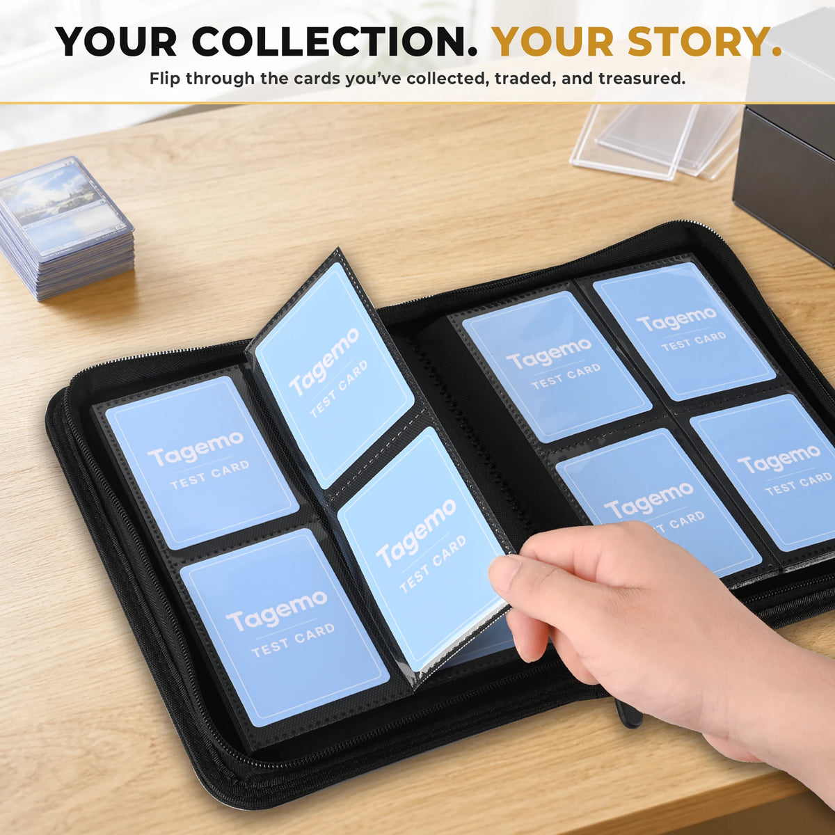 4-Pocket Mini Trading Card Binder with Fixed Pages – 160 Pockets | Tagemo