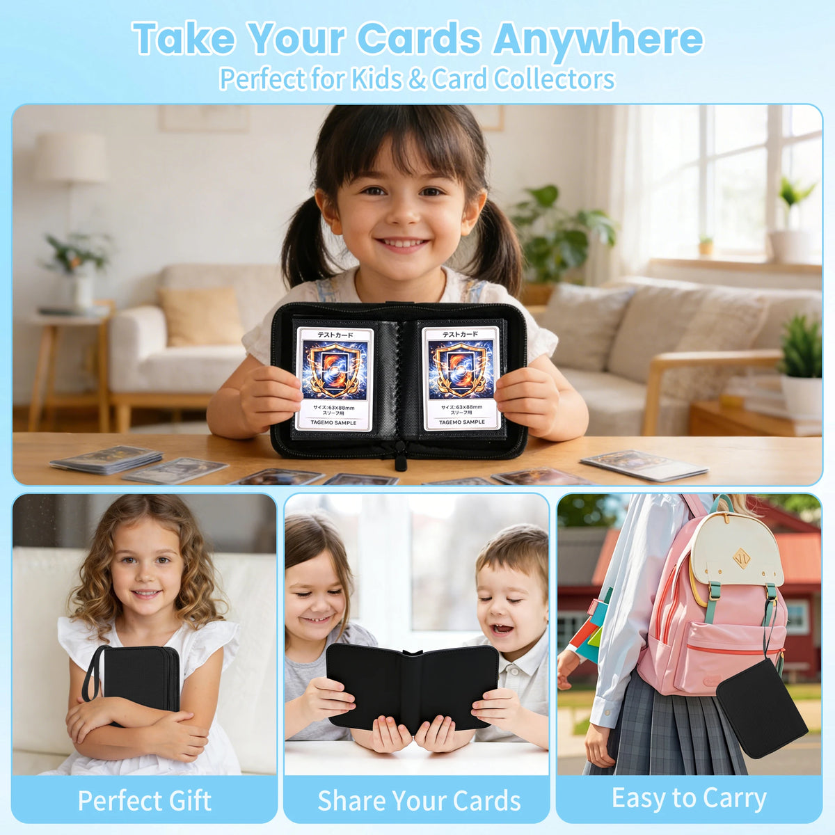 1-Pocket Mini Trading Card Binder with Fixed Pages – 40 Pockets | Tagemo