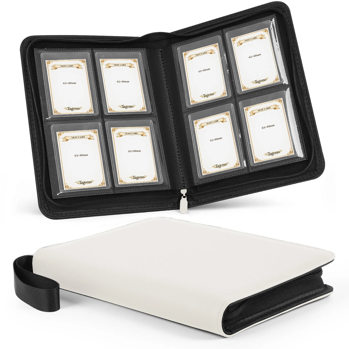 4-Pocket Top Loader Card Binder with Zipper – 128 Pockets | Tagemo