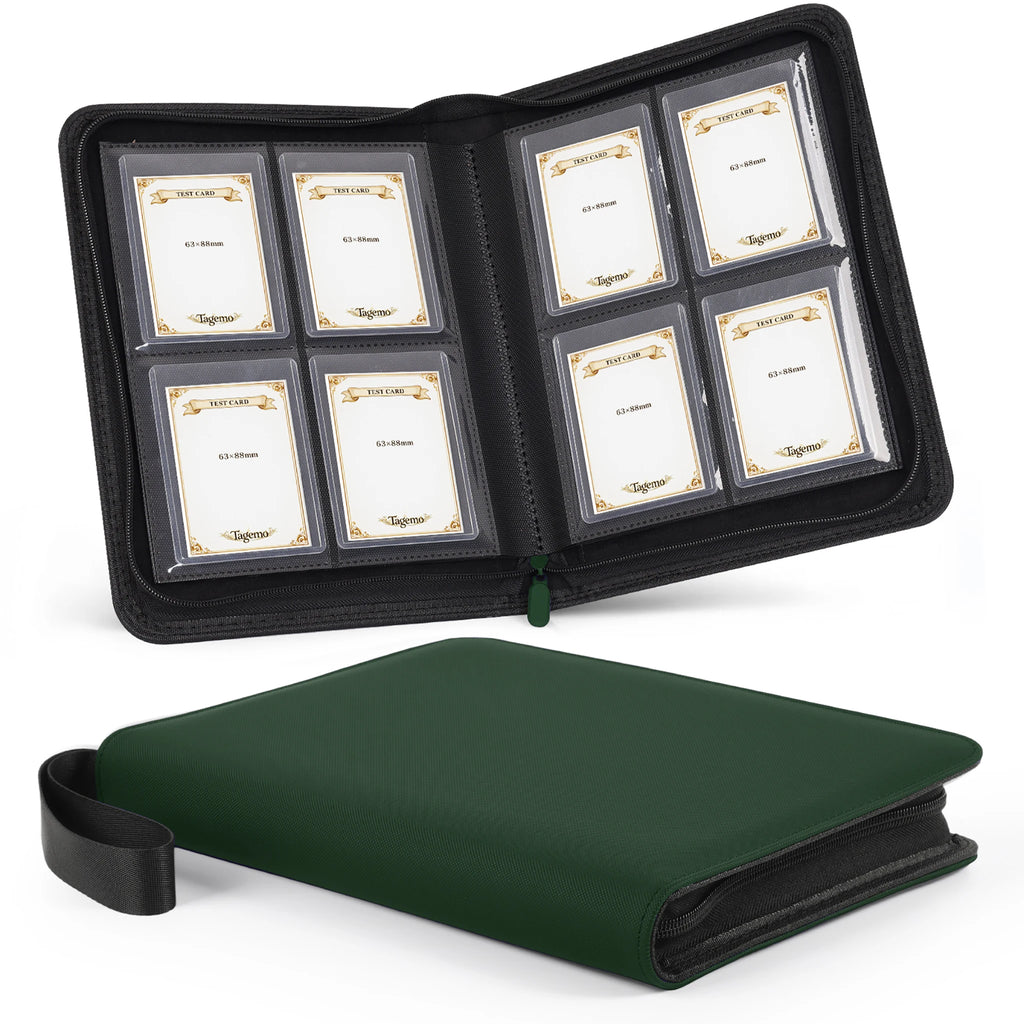 4-Pocket Top Loader Card Binder with Zipper – 128 Pockets | Tagemo
