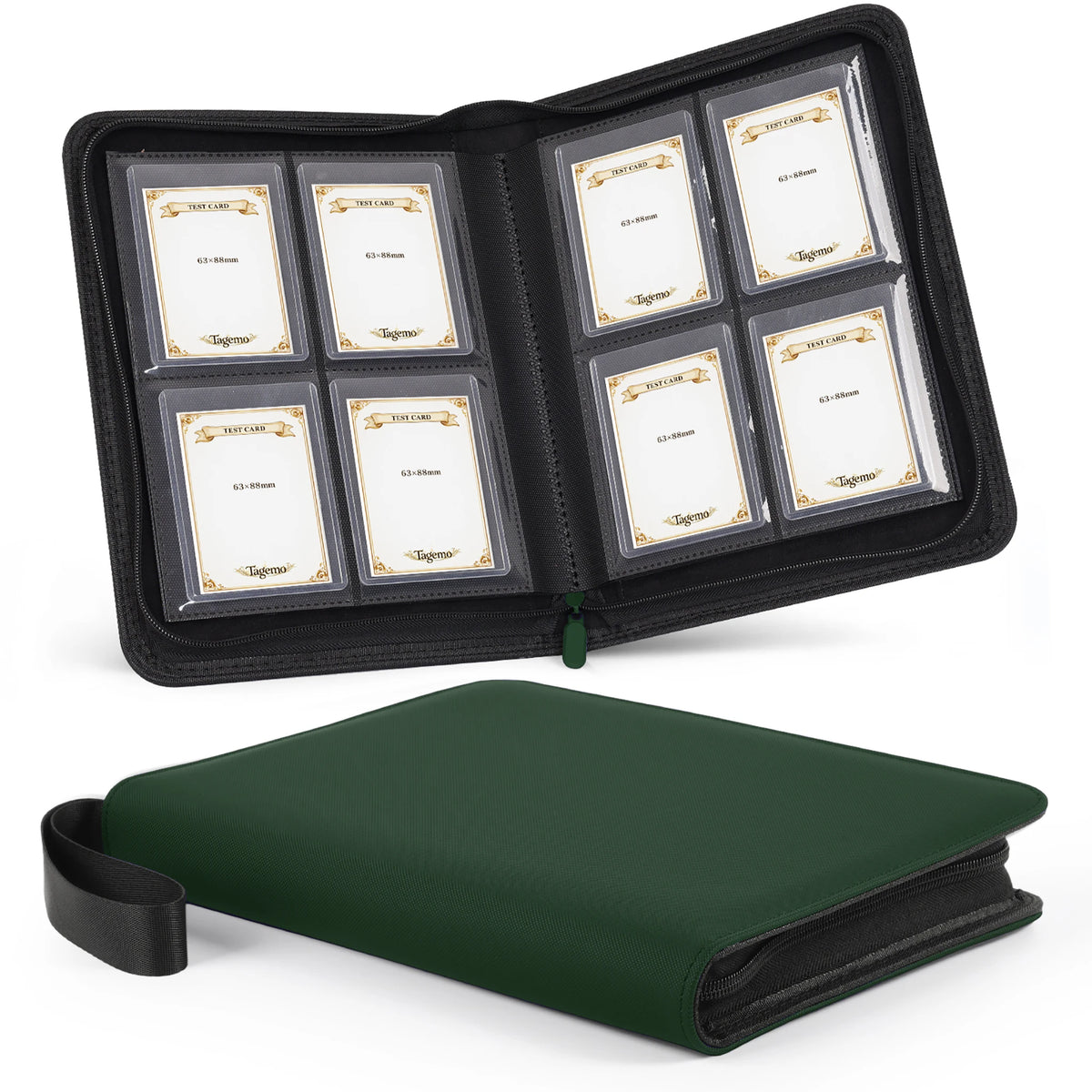 4-Pocket Top Loader Card Binder with Zipper – 128 Pockets | Tagemo