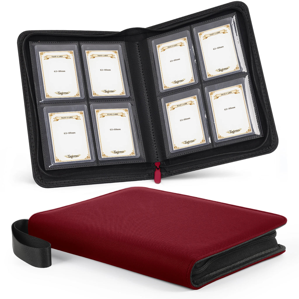 4-Pocket Top Loader Card Binder with Zipper – 128 Pockets | Tagemo