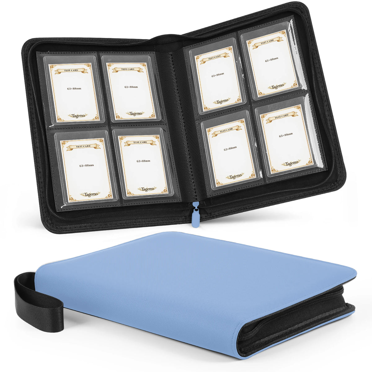 4-Pocket Top Loader Card Binder with Zipper – 128 Pockets | Tagemo